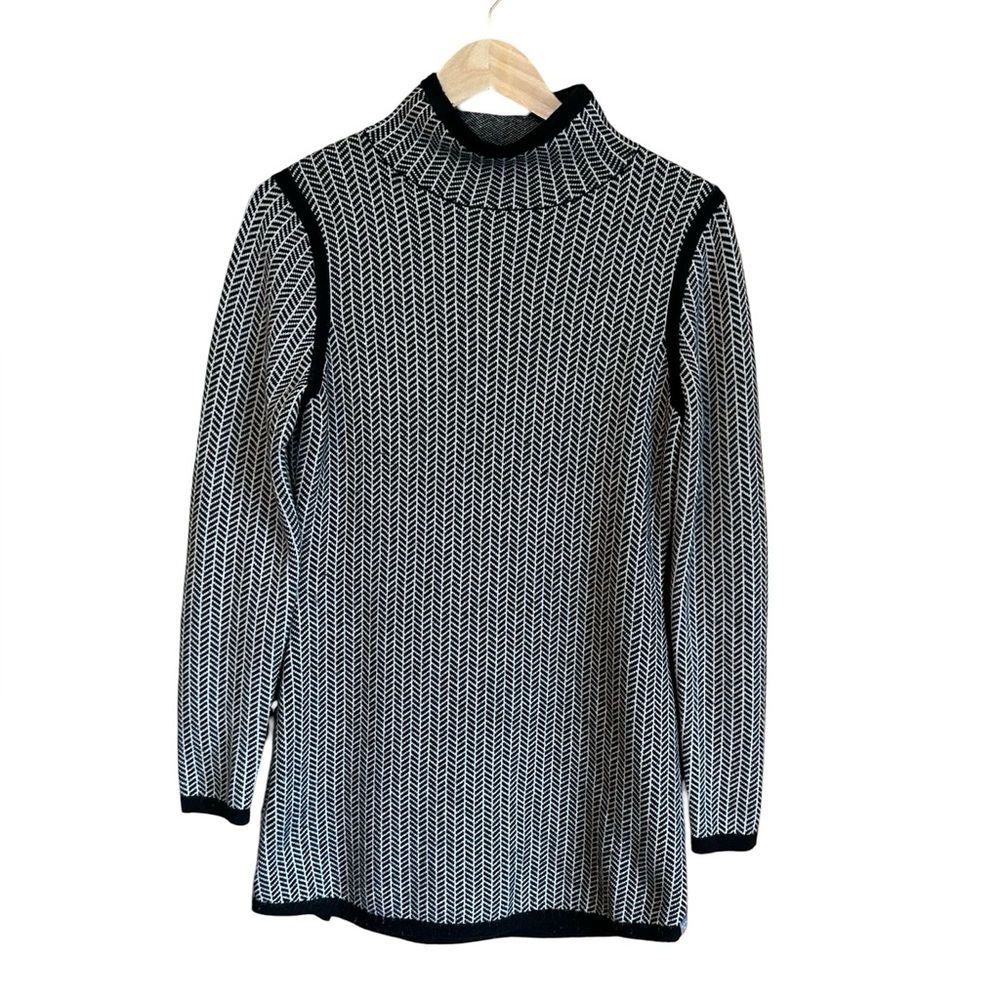 Title Nine Merino Wool Blend Barra Tunic Sweater Dress Herringbone Sz S